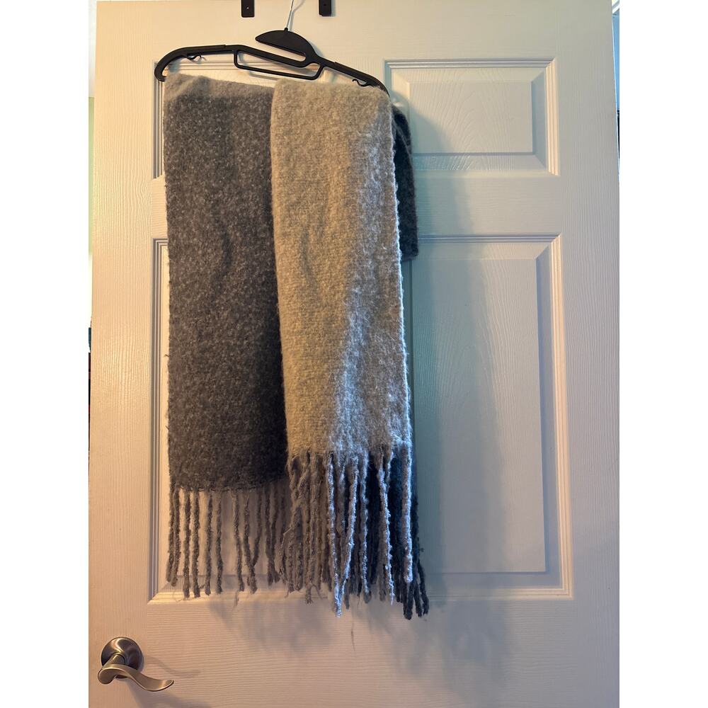Soft, multi shaded Gray wrap/shawl with Fringe